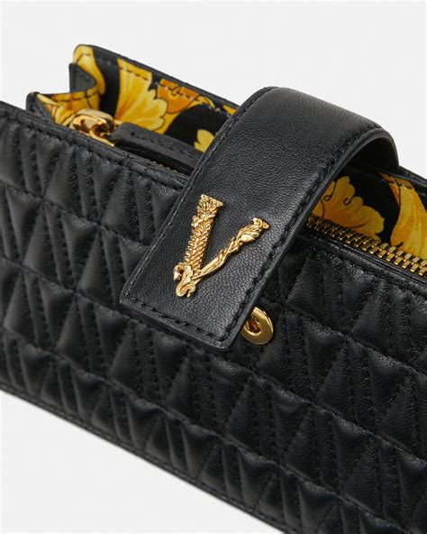 versace virtus leather clutch